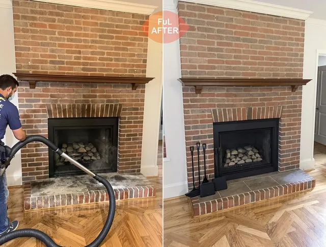 Port Charlotte Chimney Sweep carefully sanitizing a fireplace in Port Charlotte, FL