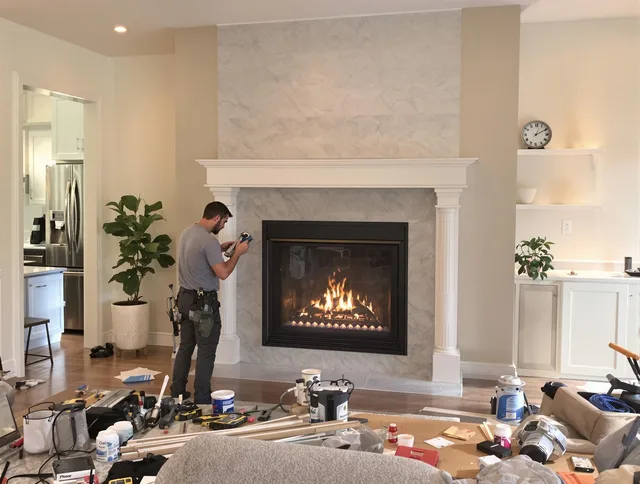 Newly installed fireplace by Port Charlotte Chimney Sweep in Port Charlotte, FL
